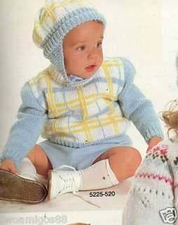Knitting Pattern Baby Toddlers Sweater Hat Blanket  
