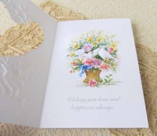 Carol Wilson Wedding Greeting Card Doves Roses Ribbons 095372063661 