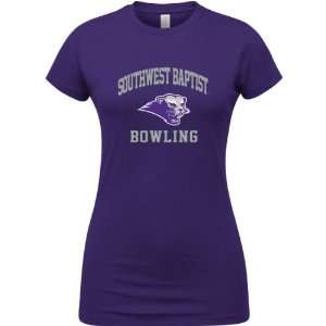   Bearcats Purple Womens Bowling Arch T Shirt