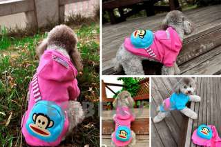 Colors! Kitty Cat & Monkey Pet Dog Clothes Apparel Coat Bag Outfits 