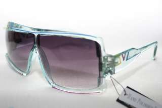 Cazal Design Sunglasses Shades #858 Rare blue clear frame Retro geek 