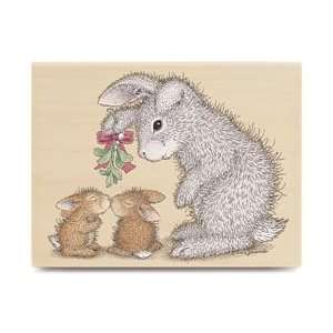  House Mouse Mounted Rubber Stamp 3.5X4.5 Bunny Kisses 