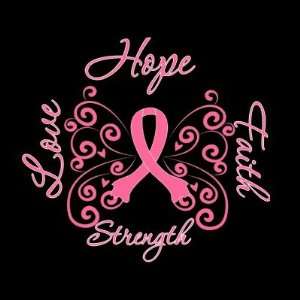    Hope Faith Love Strength Breast Cancer Buttons 