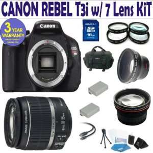 com Canon Rebel T3i (EOS 600D/KISS X5) 7 Lens Deluxe Kit with EF S 18 