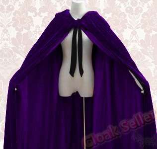 MEDIEVAL Hood Cloak Renaissanc​e Purple Cape Shawl Sca  