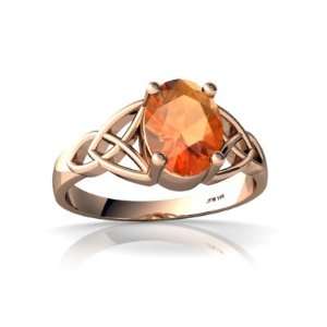 14k Rose Gold Oval Fire Opal Celtic Trinity Ring Size 5 Jewelry