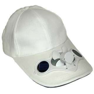 Solar Power Hat/Cap with Cooling Fan White Color  