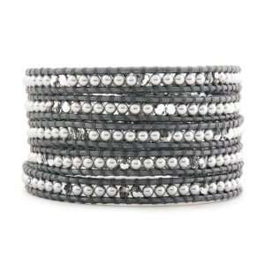 Chan Luu Grey Pearl Wrap Bracelet with Calcite Swarovski Crystals on 