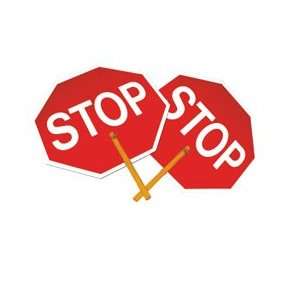  PS2   Safe T Paddle Sign, Stop/Stop, 10 Handle