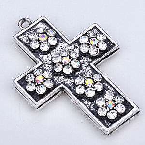 White clear crystal cross pendant jewelry ;buy 10 items  