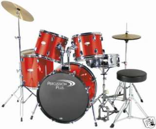 PIECE DRUM SET KIT with CYMBALS & HARDWARE   RED  
