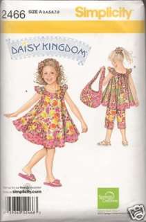 Childs Daisy Kingdom Dress, Top, Capri Pants, Tote, Headband and 