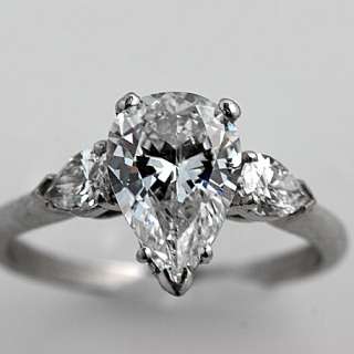 10.84 Carat Pear Shaped Diamond Engagement Ring  