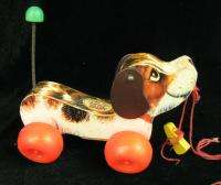Vintage Fisher Price Little Snoopy Wood Dog Pull Toy  