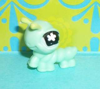 Littlest Pet Shop~SMALL GREEN BABY CATERPILLAR Star Eyes~P164 LPS RARE 