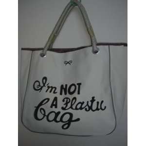  Im Not a Plastic Bag   Logo Tote Bag   Brown Lettering 