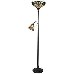  Dale Tiffany Union Torchiere Floor Lamp with Side Light 