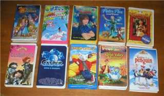 Wholesale Lot 10 Kids VHS Movies in Clamshell Cases ~Matilda, Casper 