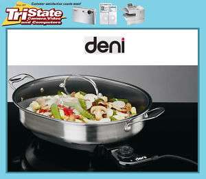 Deni 8340 12x14.5 Stainless Steel Electric Skillet NEW  