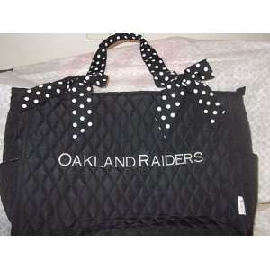  Oakland Raiders Diaper Bag Black Silver White Baby Tote w 