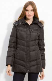 Marc New York by Andrew Marc Quilted Coat with Coyote Fur Trim 
