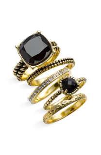Ariella Collection Multi Stone Stackable Rings (Set of 5)  