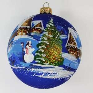  Christmas Ball Ornament. Winter village.Hand blown,hand 