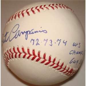Bert Campaneris Autographed/Hand Signed Official Major League Baseball