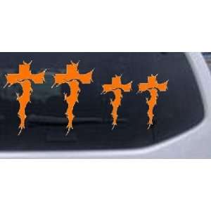Orange 22in X 10.3in    Christian Tribal Cross Stick Family Stick 
