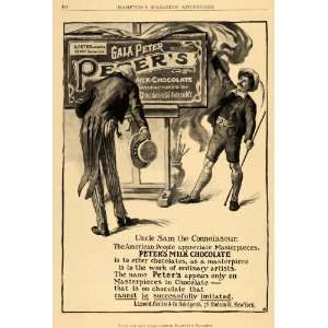  1910 Ad Lamont Corliss Peters Milk Chocolate Uncle Sam 