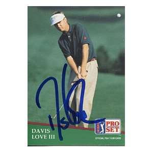  Davis Love III Autographed/Signed 1991 Pro Set Card 