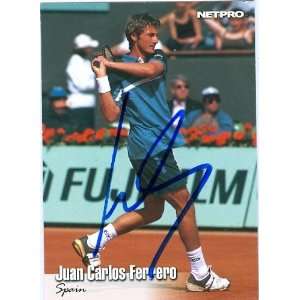  Juan Carlos Ferrero Autographed/Hand Signed Tennis card 