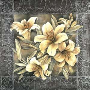 Linda Thompson   Pewter Lilies, Size 32 x 32 Canvas Finish