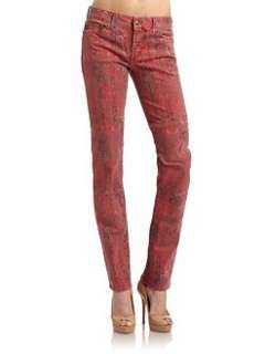 Just Cavalli   Faded Print Skinny Jeans/Red
