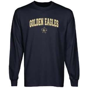Oral Roberts Golden Eagles Navy Blue Logo Arch Long Sleeve T shirt