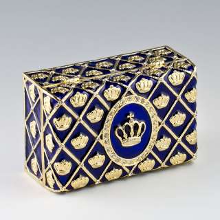 Imperial Crown Faberge Presentation Box, Faberge Jewelry Box, Enamel 