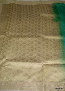 Indian Art Silk Weaved Sari Curtain Drape Panel Fabric Goden Zari 