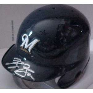Ryan Braun Hand Signed Autographed Milwaukee Brewers Mini Batting 