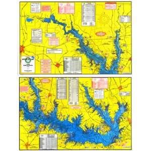 Laminated Topo Map of Lake Sam Rayburn (Rayburn Reservior)   With GPS 