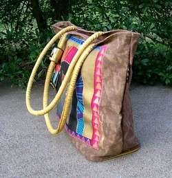 LAUREL BURCH XL VTG Horses Linen Satin Tote Bag $169 CMP NR MINT 