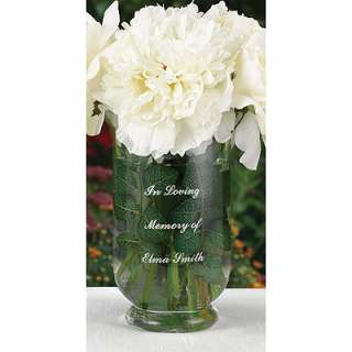 Memorial In Loving Memory Glass Flower Wedding Vase   NIB  