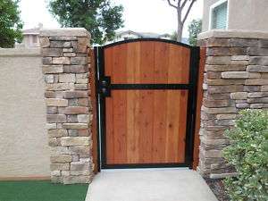 WOOD GATE METAL CONTEMPORARY IRON GARDEN HANDCRAFTED ENTRY MODERN 5 FT 