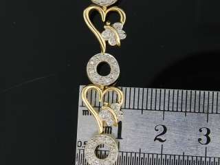   10K YELLOW GOLD 1 CT WHITE DIAMOND PAVE LINK DESIGNER BRACELET 8 LONG