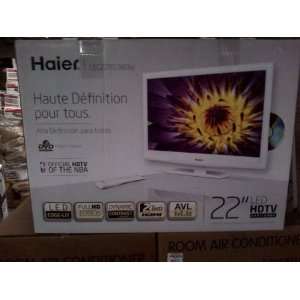    HAIER LEC22B1380W 22 LED HDTV TV DVD Combo White Electronics
