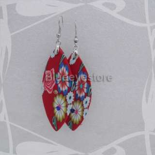 Fashion Fimo Flower Dangle Earrings