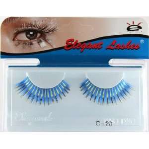 Elegant Lashes C020 Premium Color False Eyelashes (Blue Eyelashes with 