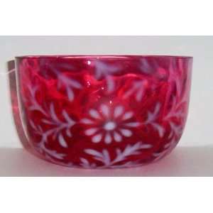  Fenton Daisy & Fern Cranberry 5 Bowl MINT Everything 