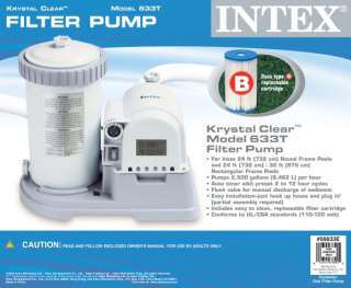 INTEX 2500 GPH Krystal Clear Swimming Pool Filter Pump & V Trap Vac 
