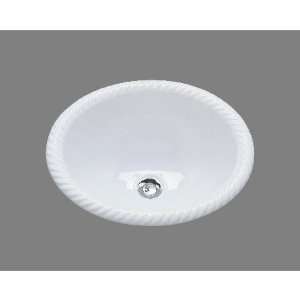   Drop In Oval Lavatory With Rope Design Rim Cast Iron