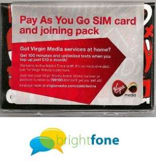 Virgin MICRO Mobile Phone Sim Card with £5.00 Credit Fits iPhone 4 